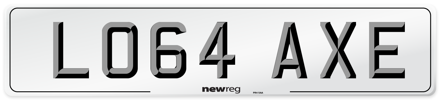LO64 AXE Number Plate from New Reg
